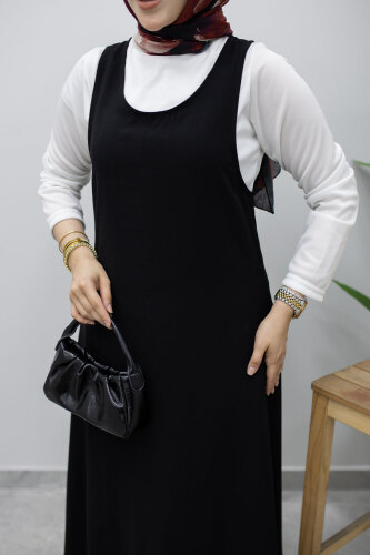 İçlikli Jile Elbise TSD260247 Siyah - 4