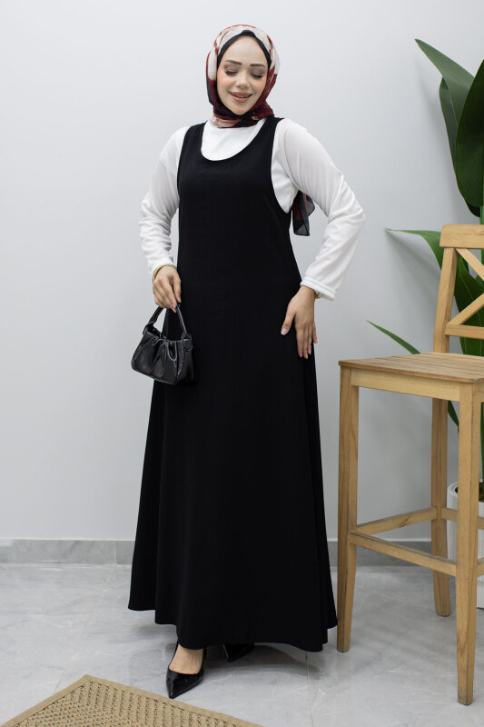 İçlikli Jile Elbise TSD260247 Siyah - 5