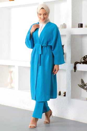 İkili Kimono Takım TSD230106 Mavi - 4