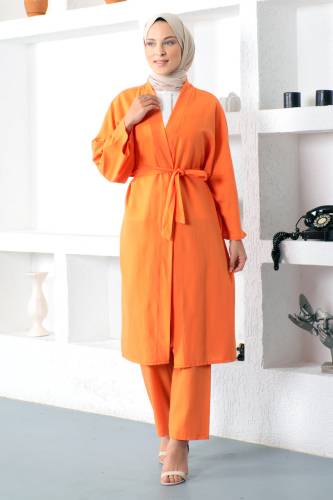 İkili Kimono Takım TSD230106 Turuncu 