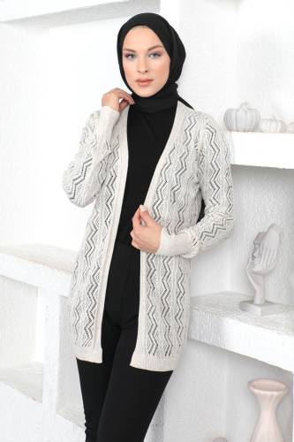 İnce Triko Hırka TSD230353 Bej - Tesettür Dünyası (1)
