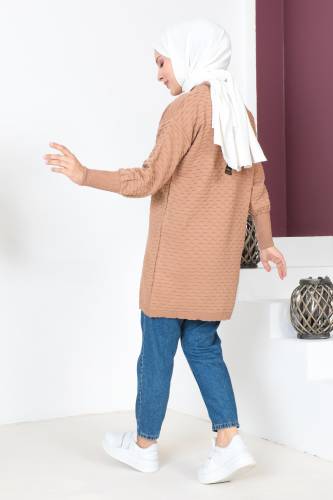 Kabartma Desenli Triko Tunik TSD230713 Vizon - 5