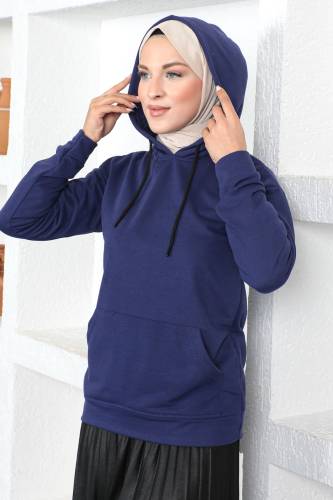 Kapşonlu Sweatshirt TSD230340 Mor 