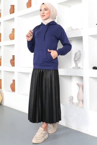 Kapşonlu Sweatshirt TSD230340 Mor - 4