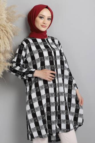 Kareli Tunik TSD220631 Siyah 