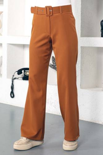 Kemerli Bol Paça Pantolon TSD221110 Taba - 1