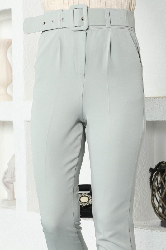 Kemerli Havuç Pantolon TSD221012 Mint Yeşili - 4