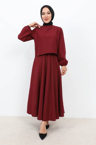 Kolu Lastikli Etekli Takım TSD231105 Bordo 