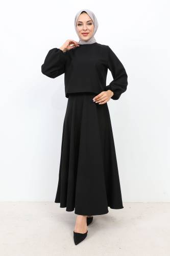Kolu Lastikli Etekli Takım TSD231105 Siyah 