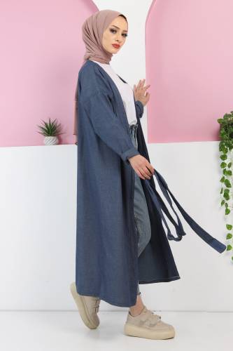 Kot Kimono TSD220342 Mavi - Tesettür Dünyası (1)