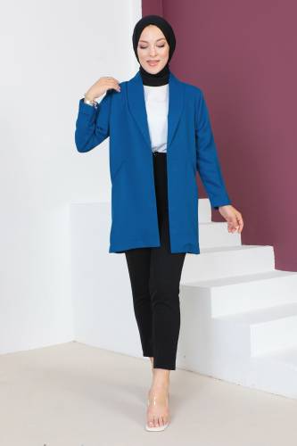 Kruvaze Yaka Ceket TSD230640 İndigo 