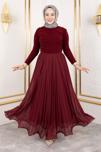 Lisa Volanlı Etek TSD250144 Bordo 