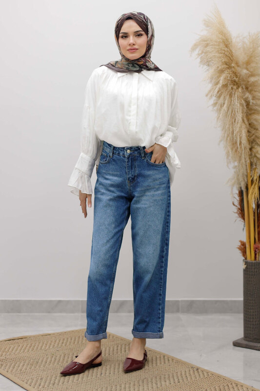 Mom Jean Pantolon TSD260123 Mavi - 1