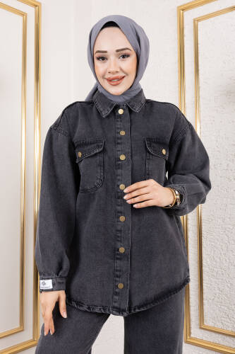 More Denim Takım TSD250101 Antrasit - Tesettür Dünyası (1)