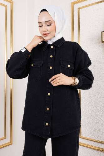 More Denim Takım TSD250101 Siyah - Tesettür Dünyası (1)