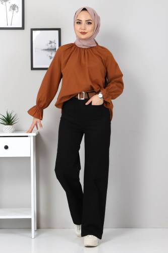 Ön Cep Detaylı Pantolon TSD9902 Siyah - Tesettür Dünyası