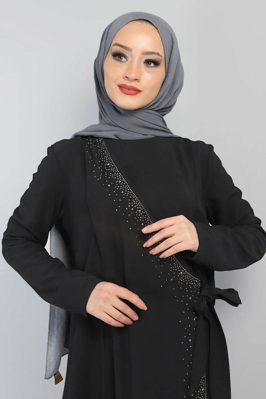 Önden Bağlamalı Elbise TSD220434 Siyah - 1