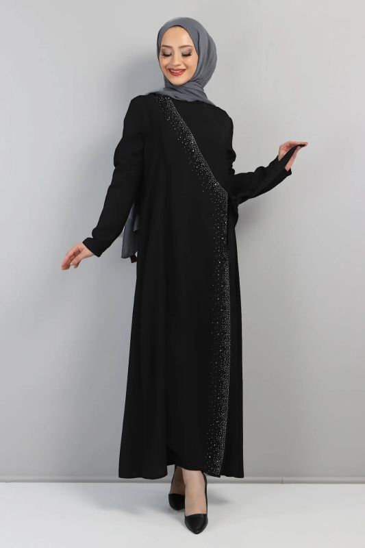 Önden Bağlamalı Elbise TSD220434 Siyah - 2