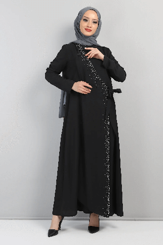 Önden Bağlamalı Elbise TSD220434 Siyah - 3
