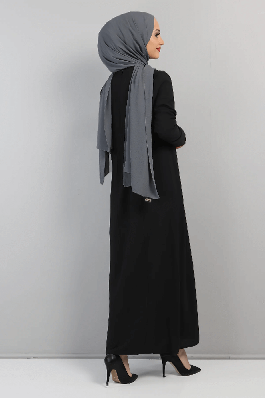 Önden Bağlamalı Elbise TSD220434 Siyah - 4