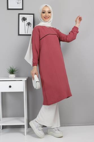 Önden Düğmeli Tunik TSD220518 Gül Kurusu - 3
