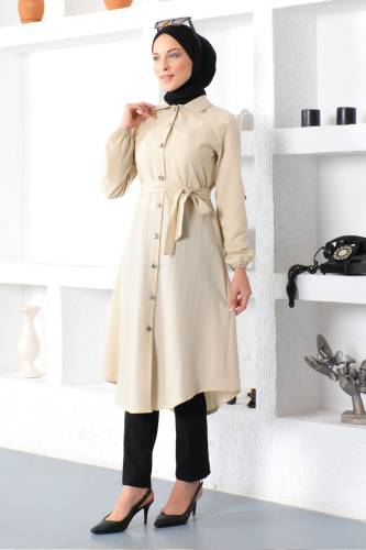 Önü Düğmeli Tunik TSD230101 Bej 