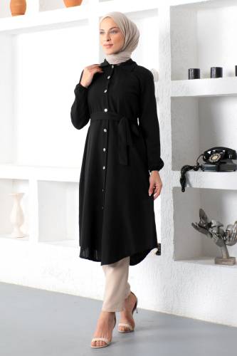 Önü Düğmeli Tunik TSD230101 Siyah 