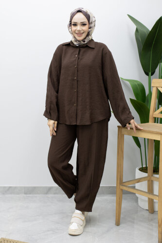 Oversize İkili Takım TSD260190 Kahverengi - 1