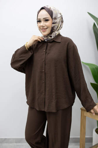 Oversize İkili Takım TSD260190 Kahverengi - 2