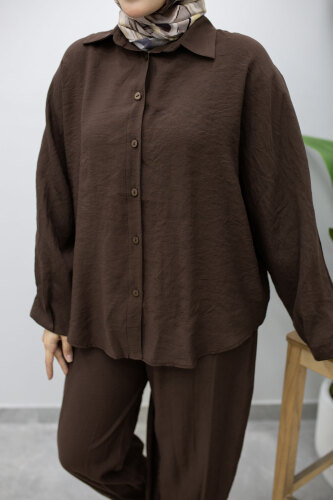 Oversize İkili Takım TSD260190 Kahverengi - 4