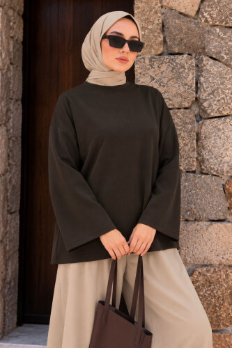 Oversize Oysho Sweat TSD260331 Acı Kahve - 3