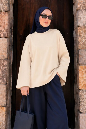 Oversize Oysho Sweat TSD260331 Bej 