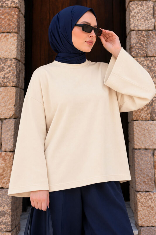 Oversize Oysho Sweat TSD260331 Bej - 3