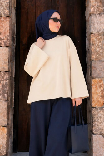 Oversize Oysho Sweat TSD260331 Bej - 5