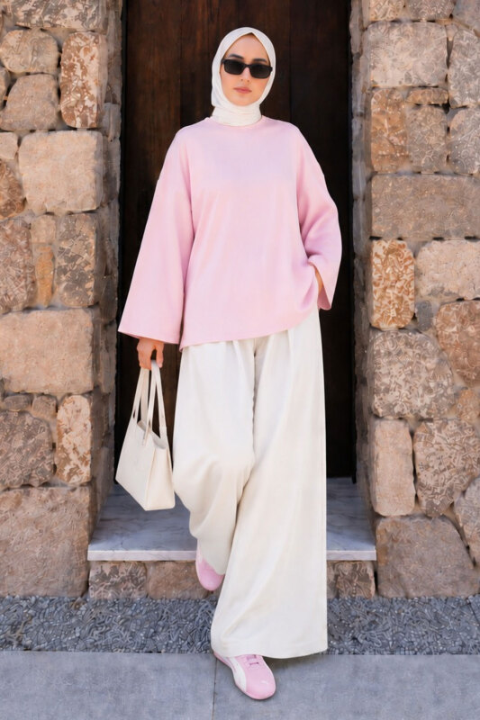 Oversize Oysho Sweat TSD260331 Pembe - 4