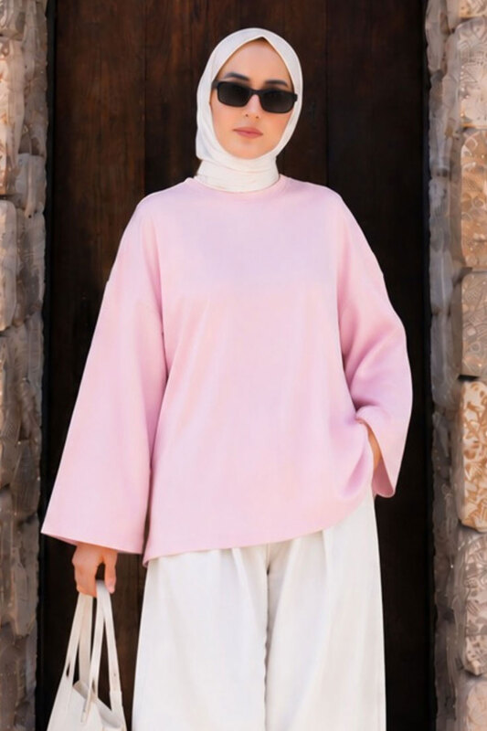 Oversize Oysho Sweat TSD260331 Pembe - 5