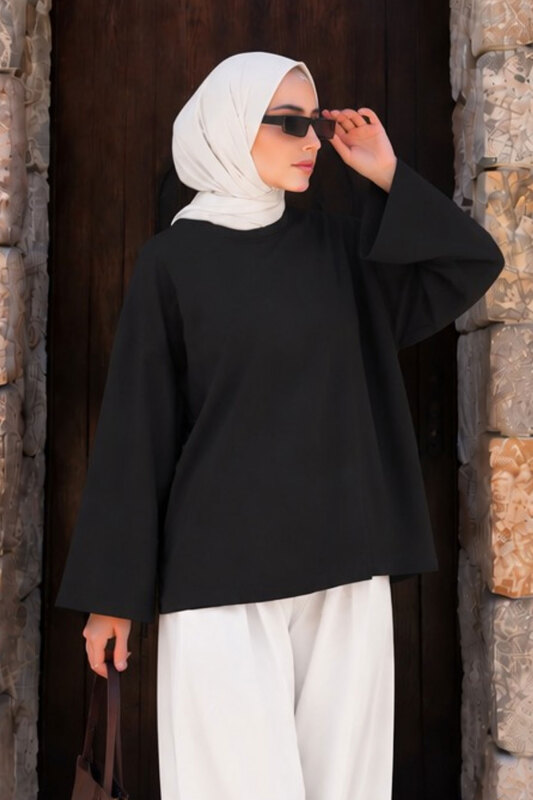 Oversize Oysho Sweat TSD260331 Siyah - 3