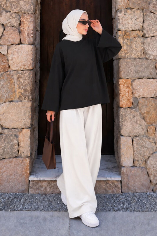 Oversize Oysho Sweat TSD260331 Siyah - 4