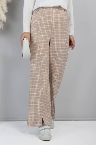 Paçası Yırtmaçlı Pantolon TSD220705 Bej - 2