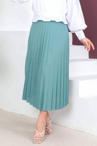 Pileli Etek TSD230429 Mint Yeşili - 3