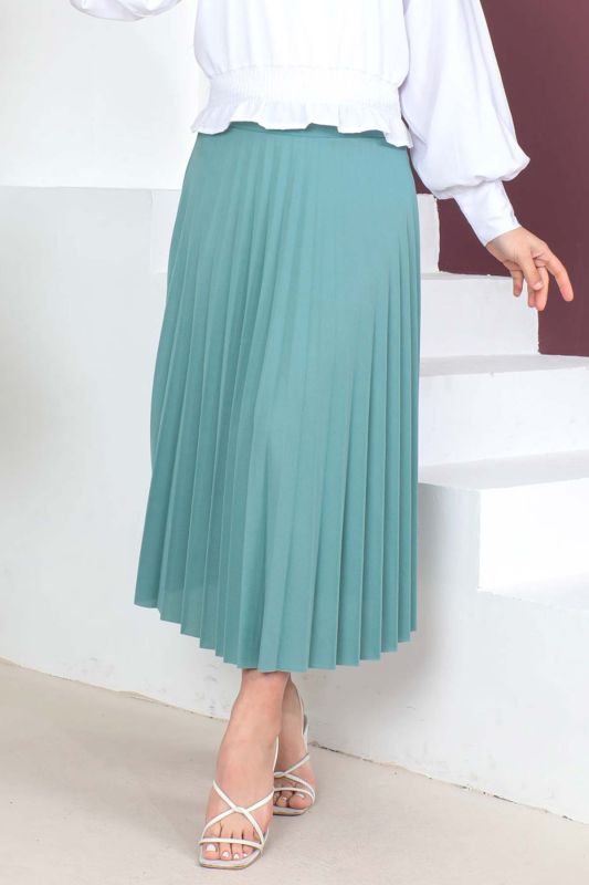 Pileli Etek TSD230429 Mint Yeşili - 3