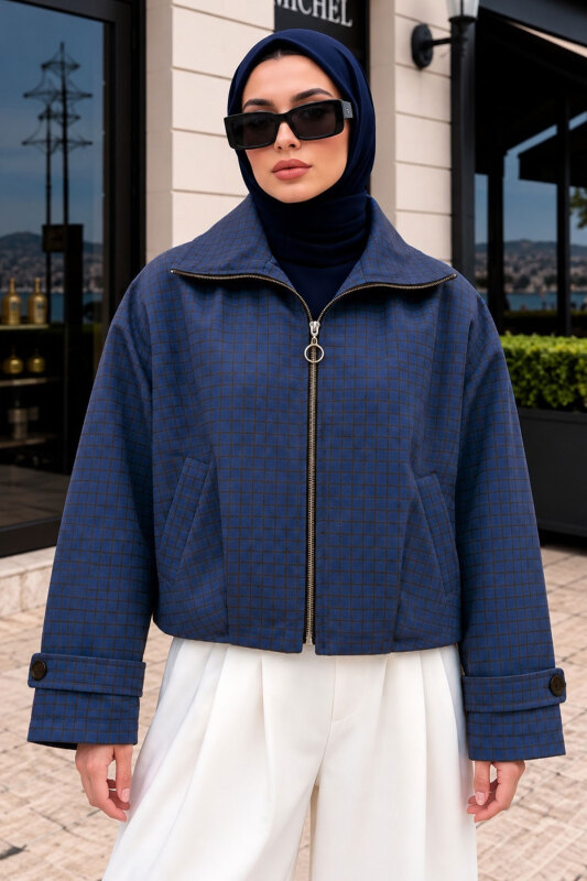 Pötikareli Bomber Ceket TSD260357 Lacivert - 5