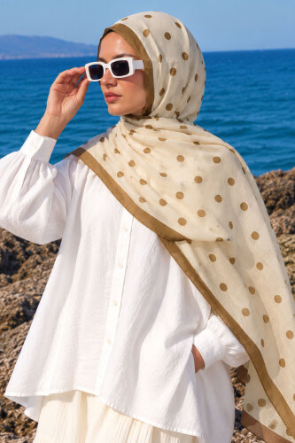 Puantiyeli Şal TSD260287 Camel - 3
