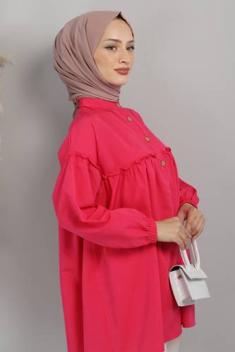 Robalı Tunik TSD1338 Fuşya - Tesettür Dünyası (1)