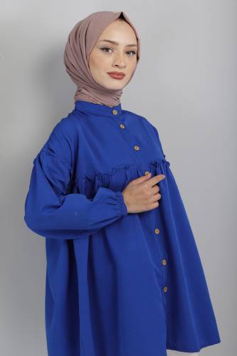 Robalı Tunik TSD1338 Saks Mavisi - Tesettür Dünyası (1)