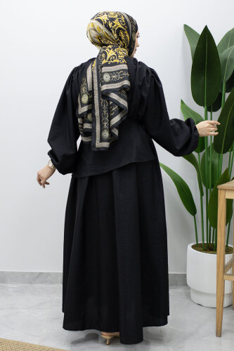 Sahra Seyyar Kemerli Elbise TSD260237 Siyah - 6