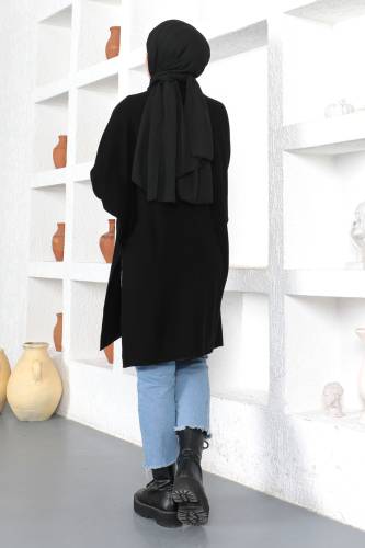 Şal Yaka Triko Hırka TSD230356 Siyah - 5