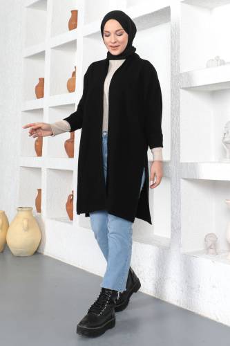 Şal Yaka Triko Hırka TSD230356 Siyah - 3