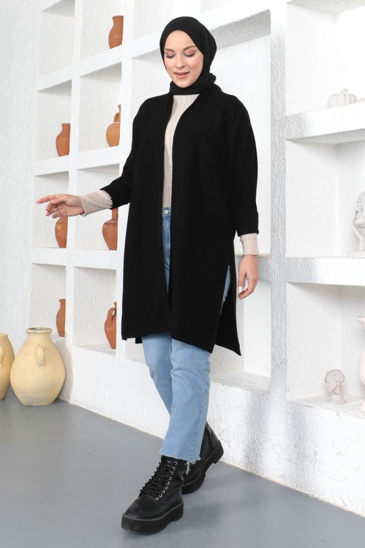 Şal Yaka Triko Hırka TSD230356 Siyah - 3