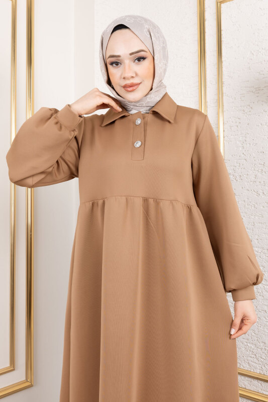 Scuba Elbise TSD250129 Camel - 2